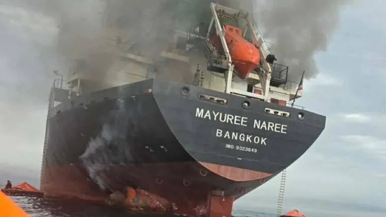 Tanker on fire after being struck off Saudi coast at Red Sea, confirms UK