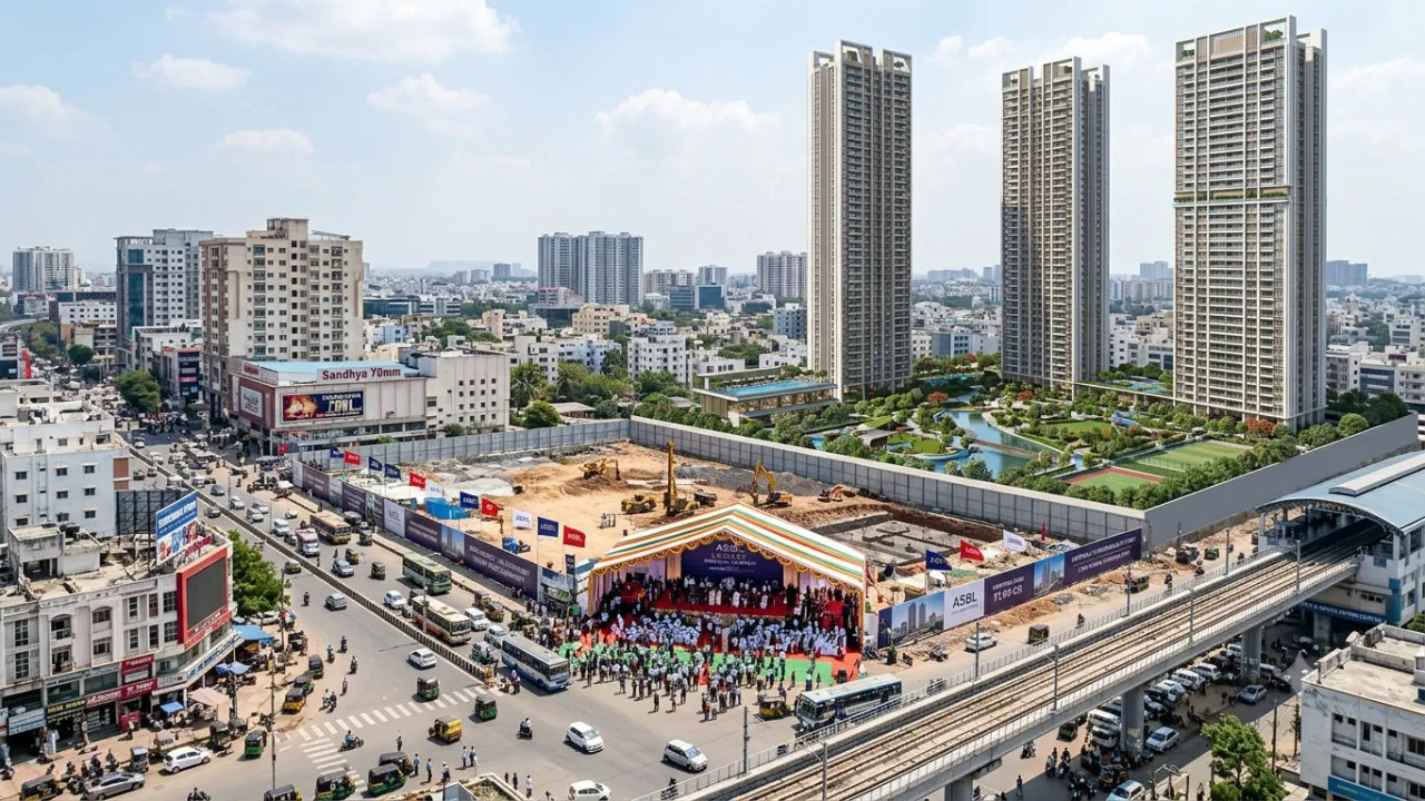 ASBL Legacy: 50 Storey Residential Towers Rise in Central Hyderabad