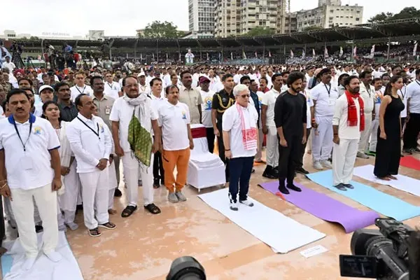 G Kishan Reddy Leads Yoga Countdown at LB Stadium