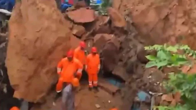 Mumbai Rains Tragedy Landslides on Houses Kill Two in Ghatkopar