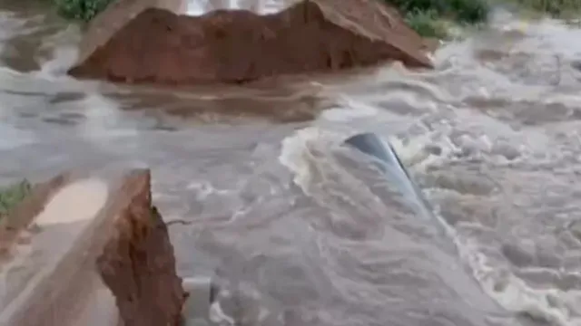 Alluri District bridge washed away transport cut off for 15 villages