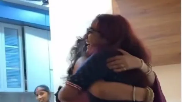 Sister surprises younger sister by flying from Dublin for her birthday celebration