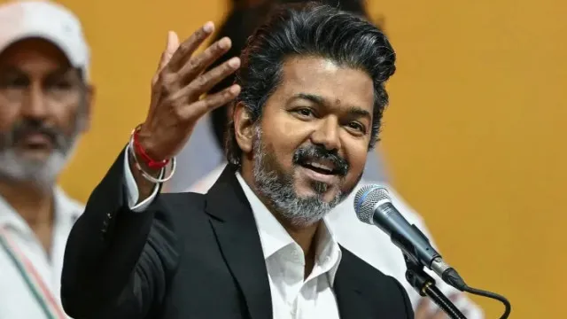 Tamil Nadu CM Joseph Vijay reaches Vijayawada grand welcome at airport